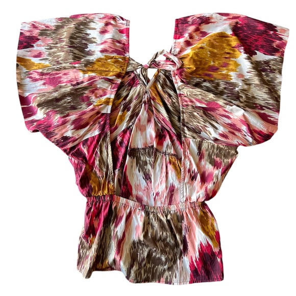 Anthropologie Blouse Open Back Burgundy - Picture 4 of 7